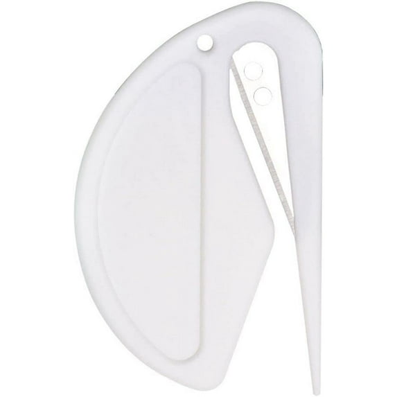 Letter Opener Envelope Slitter, 2 Pcs Mail Opener for Women, Men, Office, Home, with Safety Concealed Razor Blade for Envelope, Package(White)