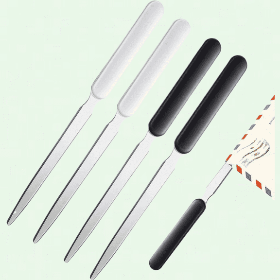 Letter Opener Envelope Slitter Set, Stainless Steel Sword Openers with Humanized Grip Handle, Staple Removal Tool for Efficient and Easy Opening of Envelopes