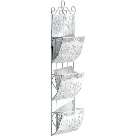 Letter Organizer Wall Mount, Classic File Sorter Mail Folder White Letter Storage
