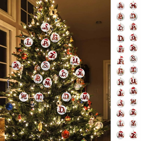 Letter Ornaments for Personalized Christmas Tree Displays, Set of 26 Acrylic Letter Ornaments for DIY Holiday Party and Home Decorations