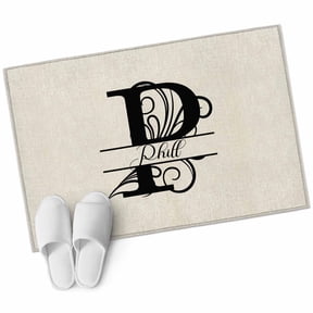 Letter P 2'x3' Washable Rug, Monogram Words Non-Slip Soft Doormat Area Rugs for Entrance Bathroom Bedsides, Carpet for Kitchen Bedroom, Entryway Floor Mat