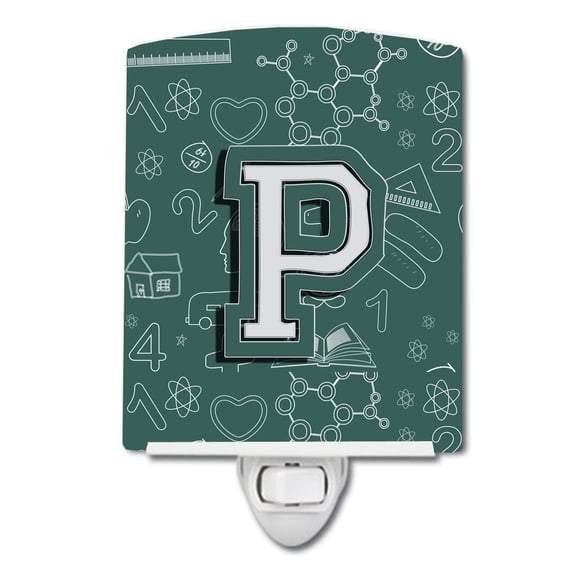 Letter P Back to School Initial Ceramic Night Light
