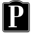 thumbnail image 1 of Letter P Bin Aisle Row Marker Label BLACK Aluminum Composite Sign, 20"x24", 1 of 9