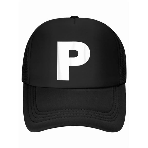 Letter P Capital Alphabet Monogram Initial Baseball Cap