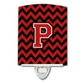 thumbnail image 1 of Letter P Chevron Black & Red Ceramic Night Light, 1 of 1