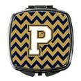 thumbnail image 1 of Letter P Chevron Navy Blue and Gold Compact Mirror CJ1057-PSCM, 1 of 4