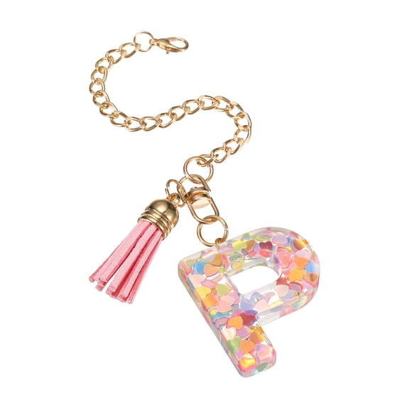 Letter P Cup Chain, Bag Chain, Key Chain, Cute Decor Accessories (Heart-Shaped)