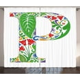 thumbnail image 1 of Ambesonne Letter P Curtains 2 Panel Set, Abstract Color Palette, 108" x 108", Multicolor, 1 of 3