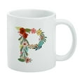 thumbnail image 1 of Letter P Floral Monogram Initial White Mug, 1 of 5