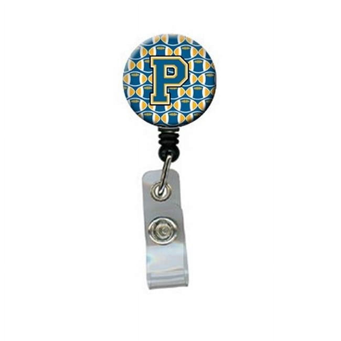 Caroline's Treasures Retractable Badge Reel With Letter K Football Design - ID Holder For Nurses, Teachers, Employees