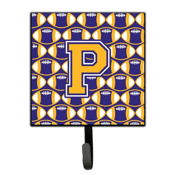 Letter P Football Purple and Gold Leash or Key Holder