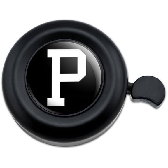 Letter P Initial Black White Bicycle Handlebar Bike Bell