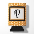thumbnail image 1 of Letter P Initial Monogram - Orange Polkadots Can or Bottle Hugger, 1 of 5