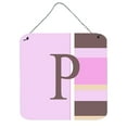 thumbnail image 1 of Letter P Initial Monogram - Pink Stripes Wall or Door Hanging Prints, 1 of 1