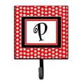 thumbnail image 1 of Letter P Initial  - Red Black Polka Dots Leash or Key Holder, 1 of 7