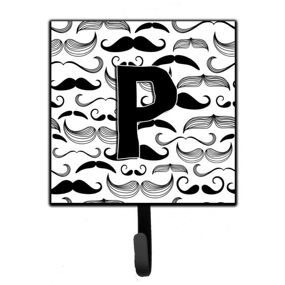 Letter P Moustache Initial Leash or Key Holder