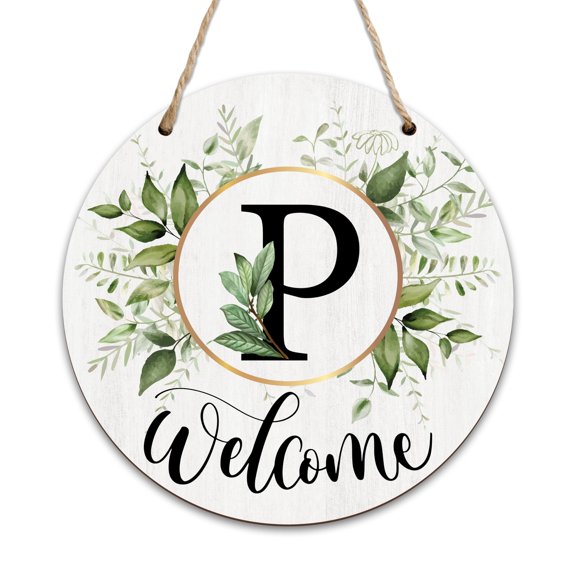 Letter P Wreaths Welcome Sign For Front Door Greenery Boho Decor Monogram Housewarming Gift 10 In X 10 In