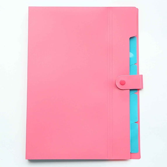 Letter Paper Expanding File Folder Organizer 5 Pockets Accordion Document Storage Portable Solid Color Design Durable Material