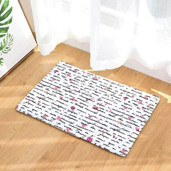 Letter Pattern Anti-Slip Doormat Kitchen Entrance Door Mat Flannel Carpet Doormat Letters Indoor Floor Mats Rug