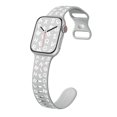 thumbnail image 1 of Letter Pattern Bands Compatible for Apple Watch Band 42mm 44mm 45mm 49mm Women, Soft Silicone Cute Sport Butterfly Buckle Bracelet Strap for iWatch Series Ultra SE 9 8 7 6 5 4 3 2 1, Gray+White, 1 of 7