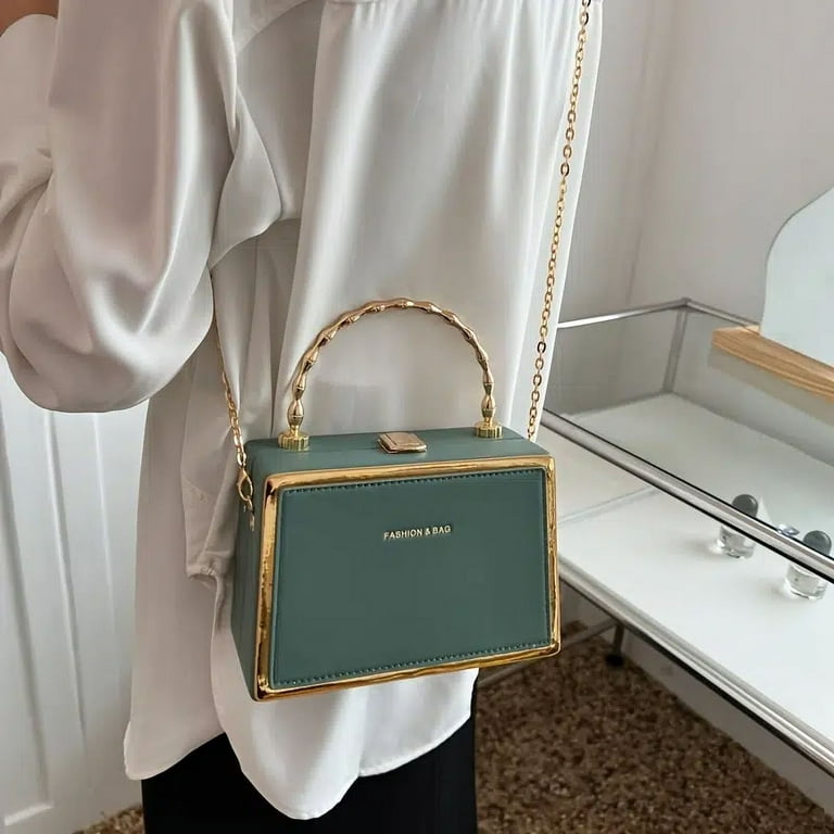Square top satchel bag