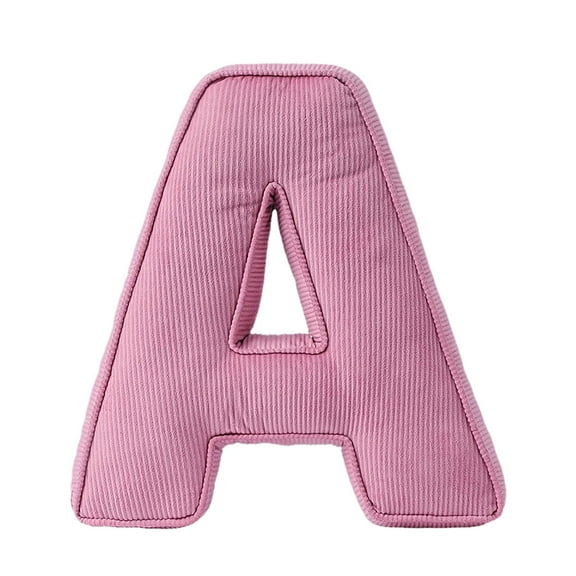 Letter Pillow Decorative Corduroy Initial Shaped PP Filling Adjustable Mix Match for Sofa Bedroom Living Room Home Decoration