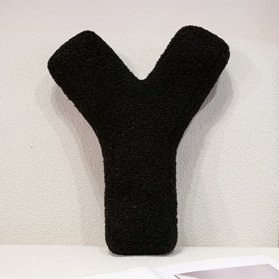 Letter Pillow Decorative Throw | Soft Plush Alphabet Cushion A-Z | Unique Sofa Couch Bed Car Décor • Custom Initial Gift • Cozy Reading Support