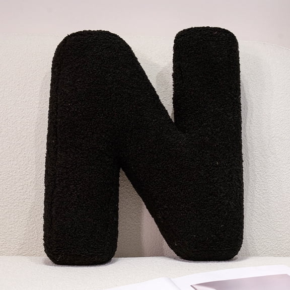 Letter Pillow Decorative Throw | Soft Plush Alphabet Cushion A-Z | Unique Sofa Couch Bed Car Décor • Custom Initial Gift • Cozy Reading Support
