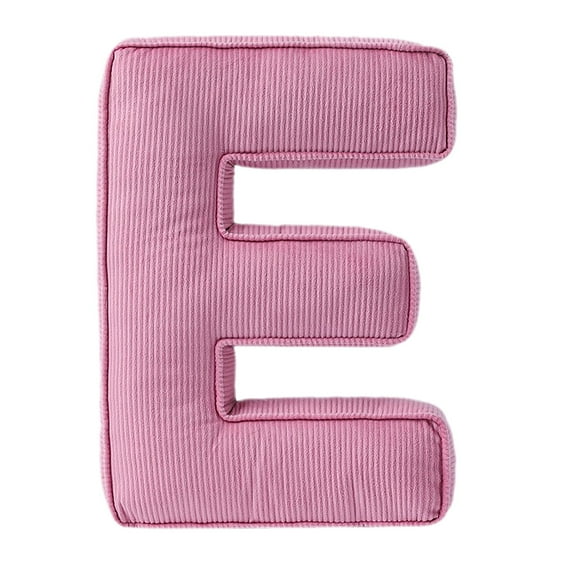 Letter Plush Pillow,15 Inch Letter Hugging Throw Pillows,Decorative Initial Letter Shaped Throw Pillows for Bed Couch,Letter Pillows English Alphabet A to Z for Sofa Bedroom Living Room Decor,Pink(E)
