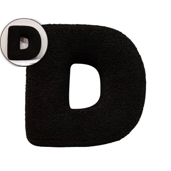 Letter Plush Pillow, Black Letter Pillow, 15 Inch Large Number Throw Pillow, 26 Letter Pillows Soft English Alphabet Throw Pillow for Sofa Bed Living Room Decor