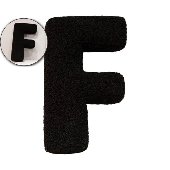 Letter Plush Pillow, Black Letter Pillow, 15 Inch Large Number Throw Pillow, 26 Letter Pillows Soft English Alphabet Throw Pillow for Sofa Bed Living Room Decor