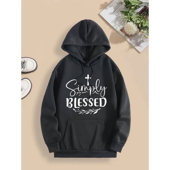 Letter Print 1 Side Hoodie S-5Xl Casual Winter Autumn Wear Women Men
