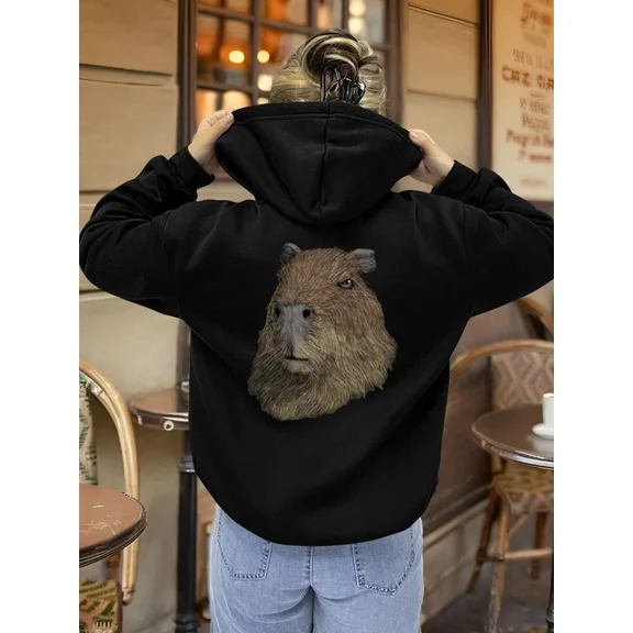 Letter Print 1 Side Hoodie S-5Xl With Pocket Women Men