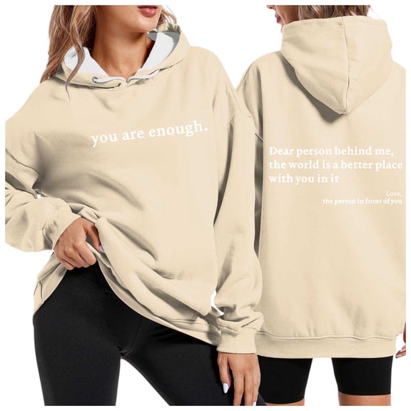 Letter Print Hoodies for Women Long Sleeve Sweatshirt Fall Casual Pullover Top