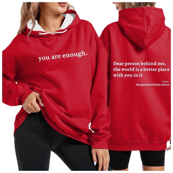 Letter Print Hoodies for Women Long Sleeve Sweatshirt Fall Casual Pullover Top