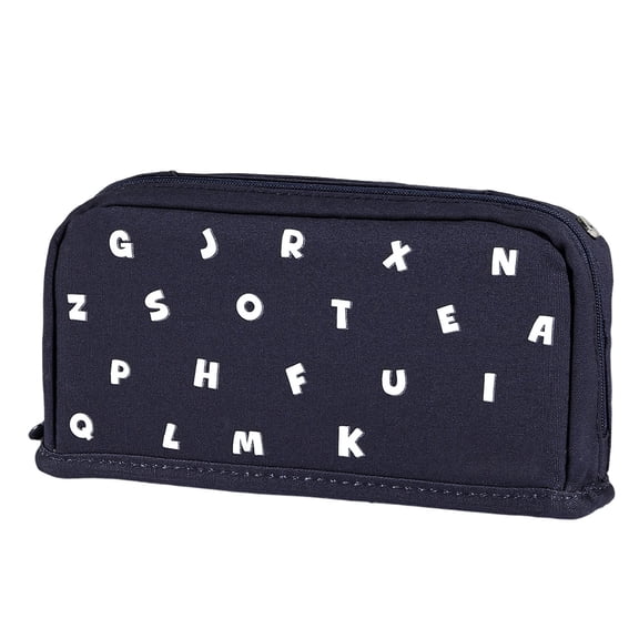 Letter Print Standable Pencil Case, Large Capacity Multi-functional Portable Stationery Pouch for Elementary Middle School Students School & Office Daily Storage