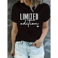 thumbnail image 1 of Letter Printed Causal Round Neck T-shirt, Short Sleeves Sports Running Tops, Women's Activewear, 1 of 9