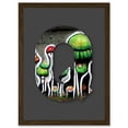 thumbnail image 1 of Letter Q Abstract Trippy Grey Green Decorative Graffiti Mural Alphabet Initial Stencil Artwork Framed Wall Art Print A4, 1 of 4