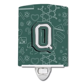 Letter Q Back to School Initial Ceramic Night Light