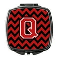 thumbnail image 1 of Letter Q Chevron Black and Red   Compact Mirror, 1 of 4
