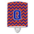 thumbnail image 1 of Letter Q Chevron Orange & Blue Ceramic Night Light, 1 of 1