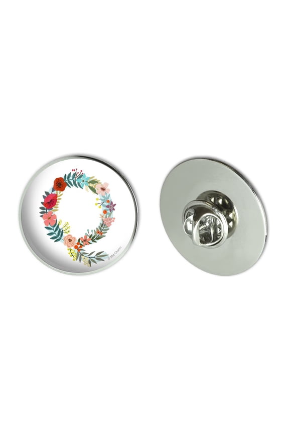 Letter Q Floral Monogram Initial Metal 1.1" Tie Tack Hat Lapel Pin Pinback