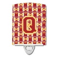 thumbnail image 1 of Letter Q Football Cardinal & Gold Ceramic Night Light, 1 of 1