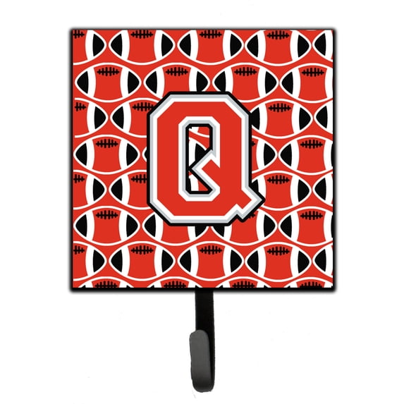 Letter Q Football Scarlet and Grey Leash or Key Holder