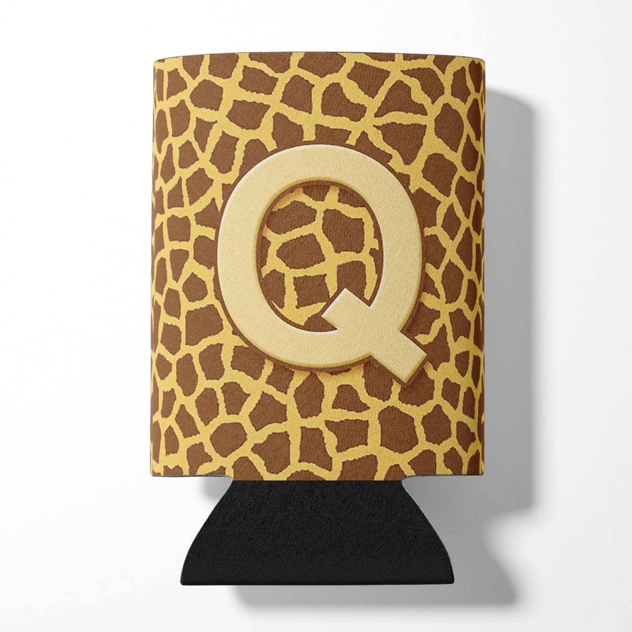 Letter Q Initial Monogram - Giraffe Can or Bottle Hugger