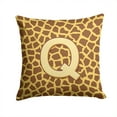 thumbnail image 1 of Letter Q Initial Monogram - Giraffe Fabric Decorative Pillow, 1 of 4