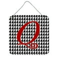 thumbnail image 1 of Letter Q Initial Monogram - Houndstooth Black Wall or Door Hanging Prints, 1 of 1