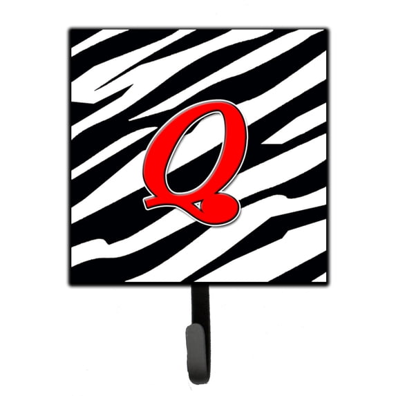 Letter Q Initial Monogram - Zebra Red Leash or Key Holder