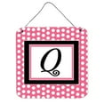thumbnail image 1 of Letter Q Initial - Pink Black Polka Dots Aluminium Metal Wall Or Door Hanging Prints, 1 of 1