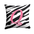 thumbnail image 1 of Letter Q Initial  Zebra Stripe and Pink Fabric Decorative Pillow, 1 of 4